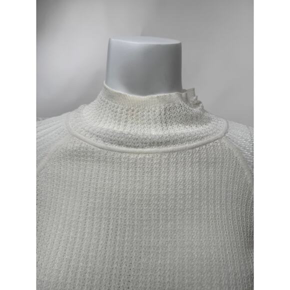 Alexander Wang NWOT White Knit Finely Ribbed smock detail Turtleneck Size M - Picture 5 of 15